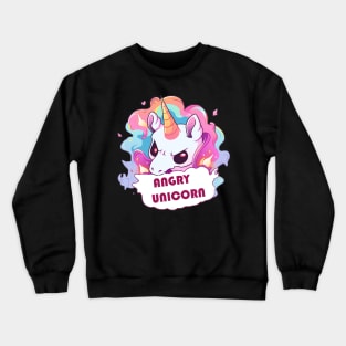 angry unicorn Crewneck Sweatshirt